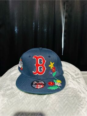 New Era Navy Boston Red Sox Floral 9FIFTY Snapback Hat